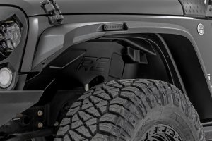 Jeep Wrangler Unlimited Front Wheel Well Liners - Rough Country - Black - '07-'18